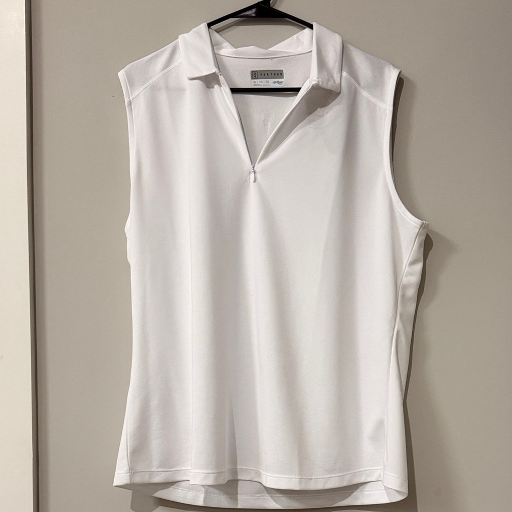 PGA Tour Women’s White Sleeveless Golf Top